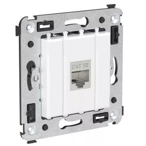 Компьютерная розетка RJ-45 в стену DKC Avanti кат.5e без шторок с экраном механизм, белое облако