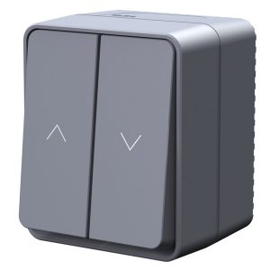 Двухклавишный кнопочный выключатель для управления жалюзи SE AtlasDesign Profi54 10A IP54 антрацит
