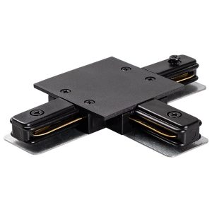 Коннектор JazzWay PTR/R CT-BL черный T - образный (встраиваемый)