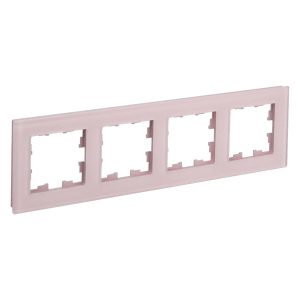 Рамка на 4 поста ИЭК BRITE стекло розовый матовый (РУ-4-2-Бр)