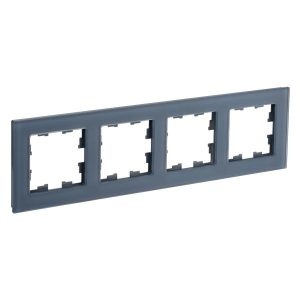 Рамка на 4 поста ИЭК BRITE стекло маренго матовый (РУ-4-2-Бр)