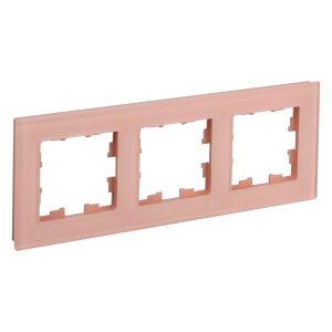 Рамка на 3 поста ИЭК BRITE стекло персиковый матовый (РУ-3-2-БрП)