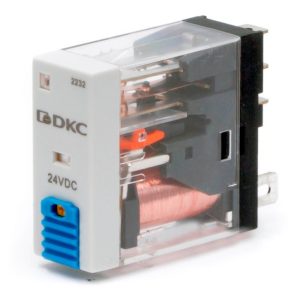 Реле миниатюрное DKC 12А 1CO AgSnO2 24В DC тест, светодиод, защитный диод IP50