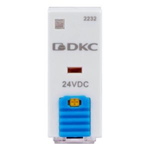 Реле миниатюрное DKC 8А 2CO AgSnO2 24В DC тест, светодиод, защитный диод IP50