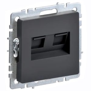 Розетка компьютерная двойная ИЭК BRITE RJ45 кат.6 графит (РК11-2-БрГ)