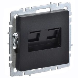 Розетка компьютерная двойная ИЭК BRITE RJ45 кат.6 черный (РК11-2-БрЧ)