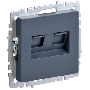 Розетка компьютерная двойная ИЭК BRITE RJ45 кат.6 маренго (РК11-2-БрМ)