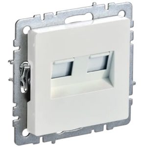 Розетка компьютерная двойная ИЭК BRITE RJ45 кат.6 жемчуг (РК11-2-БрЖ)