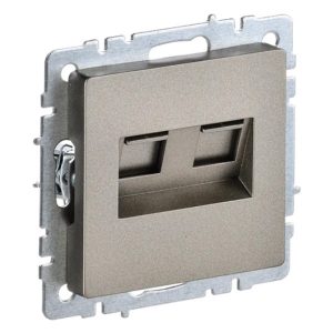 Розетка компьютерная двойная ИЭК BRITE RJ45 кат.6 шампань (РК11-2-БрШ)