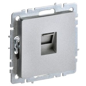 Розетка компьютерная ИЭК BRITE RJ45 кат.6 алюминий (РК11-БрА)