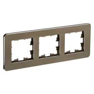 Рамка на 3 поста ИЭК BRITE металл латунь матовый RE (РУ-3-1-Бр)