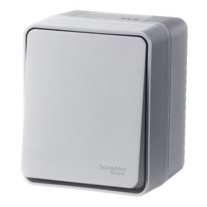 Одноклавишный переключатель открытой установки SE AtlasDesign Profi54 10A IP54 серый