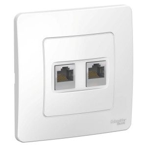 Розетка двойная компьютерная SE Blanca RJ45, категория 5E с/у белый