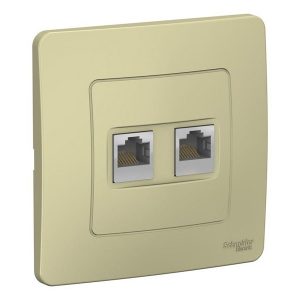 Розетка двойная компьютерная SE Blanca RJ45, категория 5E с/у бежевый