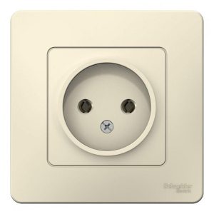 Розетка без заземления SE Blanca 2Р без шторок 16А, 250В с/у молочный