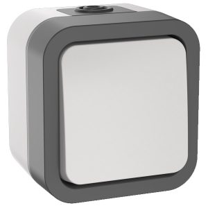 Переключатель 1-клавишный ИЭК TORS TS201 10А IP55 серо-белый