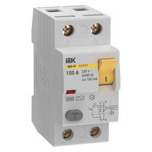 УЗО ИЭК KARAT ВД3-63 2P 100А 100мА 6кА тип AC (ВДТ)