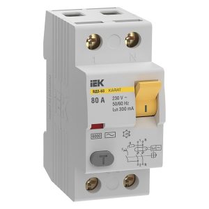 УЗО ИЭК KARAT ВД3-63 2P 80А 300мА 6кА тип AC (ВДТ)