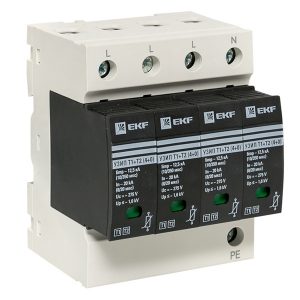 Устройство защиты от импульсных перенапряжений EKF Т1+Т2; Iimp-12,5kA In-20kA Uc-275В 4+0 4Р
