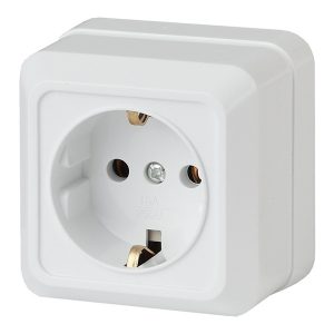 Накладная розетка Intro Quadro 2P+E Schuko 16А-250В IP20 белый 2-202-01 (5055945566079)