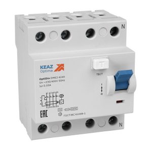 УЗО КЭАЗ ВДТ OptiDin DM63-4340-A-УХЛ4 4Р 40А 100мА тип A 6кА (ВДТ)