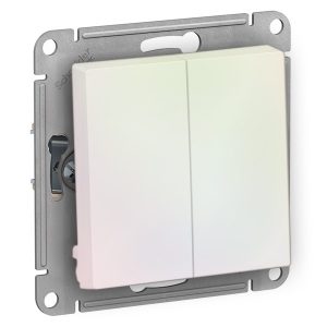Двухклавишный перекрестный переключатель SE AtlasDesign 10A, жемчуг
