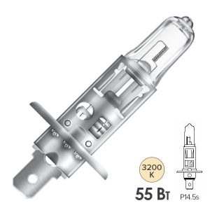 Лампа LightBest H1 12V 55W P14.5s автомобильная галогенная, противотуманная, ближнего/дальнего света