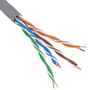Кабель витая пара DKC неэкранированный U/UTP 24AWG нг(А)-HF cat 5e серый 4 пары [305м] (провод для интернета)