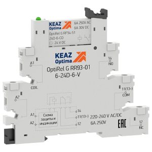 Розетка КЭАЗ OptiRel G RR93-01-12-24U-6-V винтовой зажим для реле RP34 1НО/НЗ 6А 12-24AC/DC