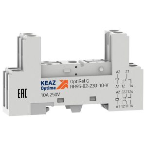 Розетка КЭАЗ OptiRel G RR95-82-230-10-V винтовой зажим для реле RP40/41 2НО/НЗ 10А 5–230AC/DC