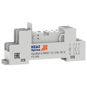 Розетка КЭАЗ OptiRel G RR97-72-230-10-V винтовой зажим для реле RP46 2НО/НЗ 10А 5–230AC/DC