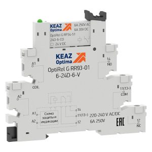 Релейный модуль КЭАЗ OptiRel G RM38-51-24U-6-V-CO 1НО/НЗ 6А 24AC/DC