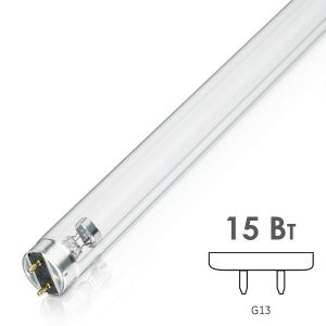 Лампа бактерицидная ультрафиолетовая Sylvania T8 15W G13 UVC 254nm L438mm специальная безозоновая