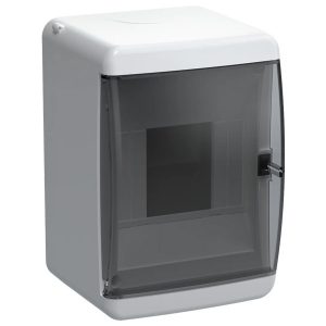 Mini щит накладной пластиковый ИЭК Tekfor КМПн-4 4м белый черная прозрачная дверь IP41 (01-08-013)