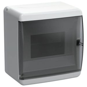 Mini щит накладной пластиковый ИЭК Tekfor КМПн-6 6м белый черная прозрачная дверь IP41 (01-08-021)