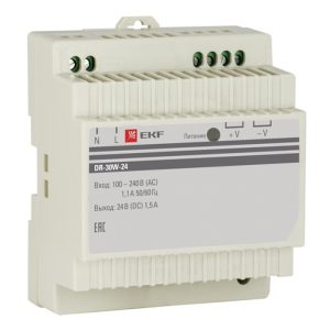 Блок питания EKF PROxima DR-30W-24 30Вт вход 100-240В АС стабилизированный выход 24В DC