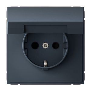 Розетка SE ArtGallery 2P+E 16А со шторками и крышкой IP20 грифель
