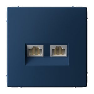 Розетка двойная компьютерная RJ45+RJ45 SE ArtGallery категория 6А аквамарин