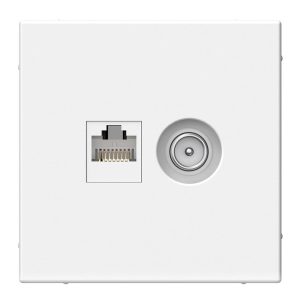 Розетка двойная TV+RJ45 SE ArtGallery категория 5Е белая