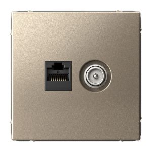 Розетка двойная TV+RJ45 SE ArtGallery категория 5Е шампань
