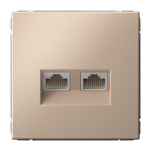 Розетка двойная компьютерная RJ45+RJ45 SE ArtGallery категория 6А песочный