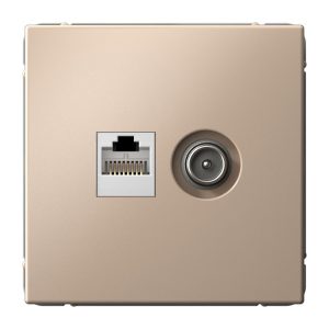 Розетка двойная TV+RJ45 SE ArtGallery категория 5Е песочный