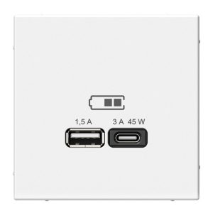 Зарядка USB SE ArtGallery тип-А и тип-C 45Вт QC PD белая