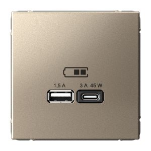 Зарядка USB SE ArtGallery тип-А и тип-C 45Вт QC PD шампань