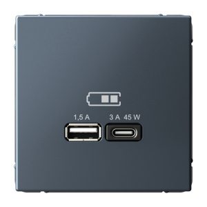 Зарядка USB SE ArtGallery тип-А и тип-C 45Вт QC PD грифель
