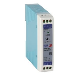 Блок питания КЭАЗ OptiPower MDR-20-24-1 20Вт вход 85-264В АС стабилизированный выход 24В DC