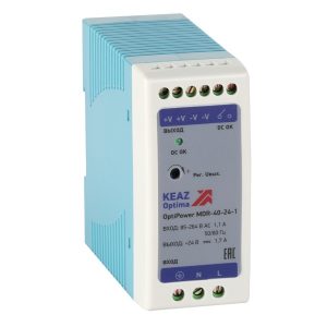 Блок питания КЭАЗ OptiPower MDR-40-24-1 40Вт вход 85-264В АС стабилизированный выход 24В DC