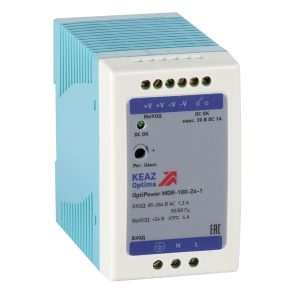 Блок питания КЭАЗ OptiPower MDR-20-24-1 100Вт вход 85-264В АС стабилизированный выход 24В DC