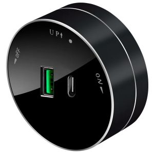 Розетка для зарядки SE MultiTrack 2хUSB (тип А+С) круглая 18Вт 5В 3А антрацит