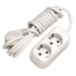 Удлинитель Makel 2х2P+PE кабель 2м 3х1мм2 16А/250В белый